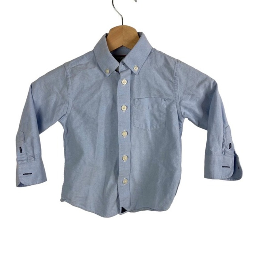 Untuckit Boys Button Down Dress Shirt Size 3 Blue 100% Cotton Ocasion‎